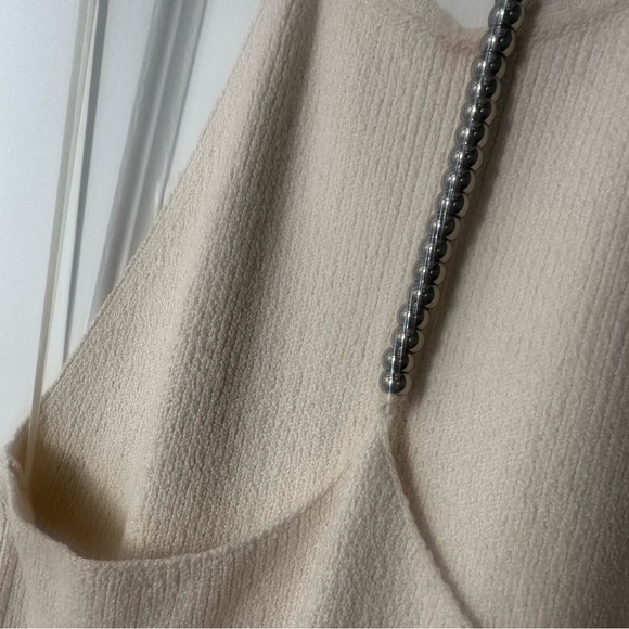 Helmut Lang Cream Knit Beaded Rib Midi Dress - Picture 10 of 12